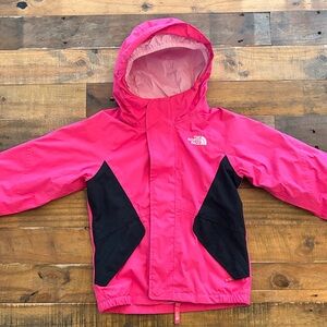 The North Face Kids Fuchsia and Black Raincoat